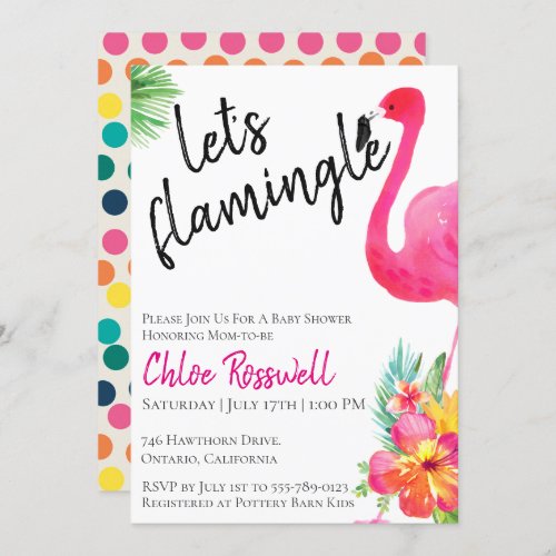 Tropical Flamingle Baby Shower Invitation