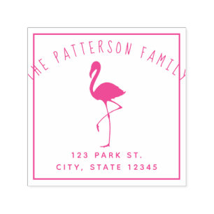 Tropical Flamingo Address Self-inking Stamp