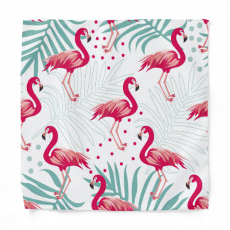 Tropical flamingo and leaves, summer pattern. bandana