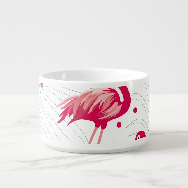 Tropical flamingo and leaves, summer pattern. bowl (Center)