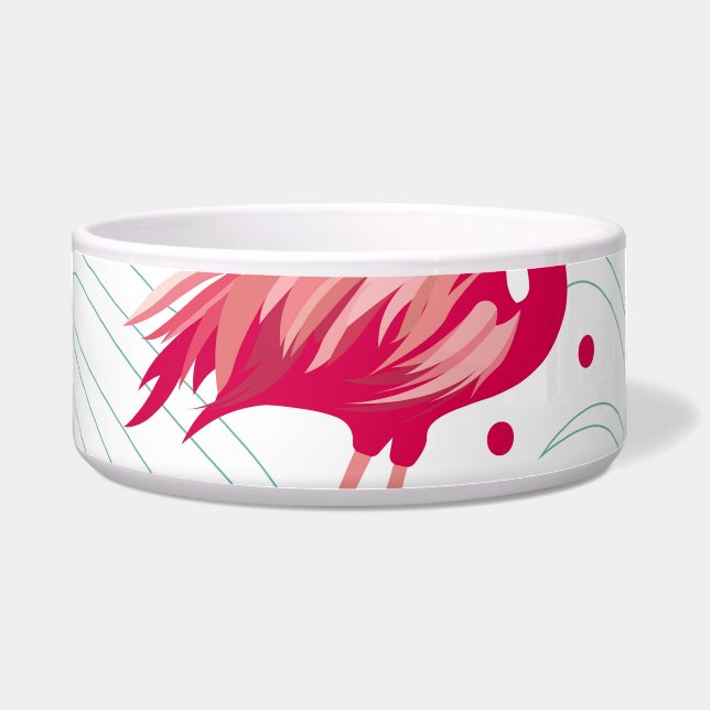 Tropical flamingo and leaves, summer pattern. bowl (Front)