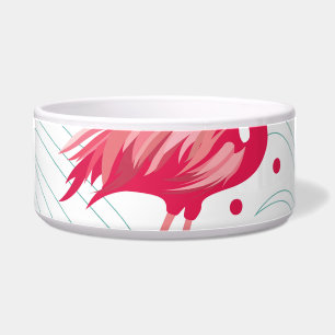 Tropical flamingo and leaves, summer pattern. bowl
