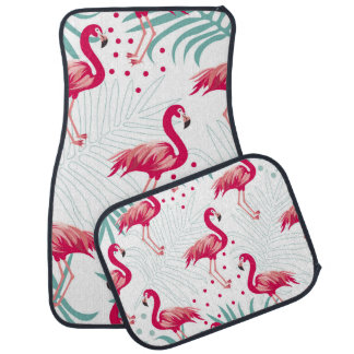 Tropical flamingo and leaves, summer pattern. car floor mat