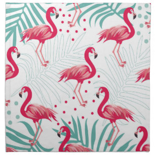 Tropical flamingo and leaves, summer pattern. cloth napkin