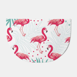 Tropical flamingo and leaves, summer pattern. doormat