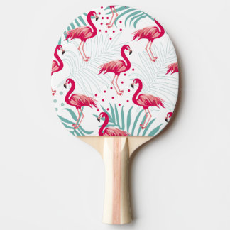 Tropical flamingo and leaves, summer pattern. ping pong paddle