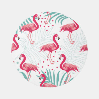 Tropical flamingo and leaves, summer pattern. rug
