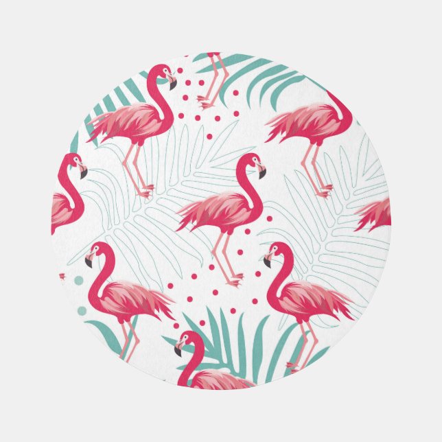 Tropical flamingo and leaves, summer pattern. rug (Front)