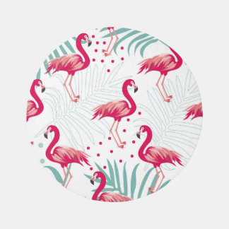 Tropical flamingo and leaves, summer pattern. rug