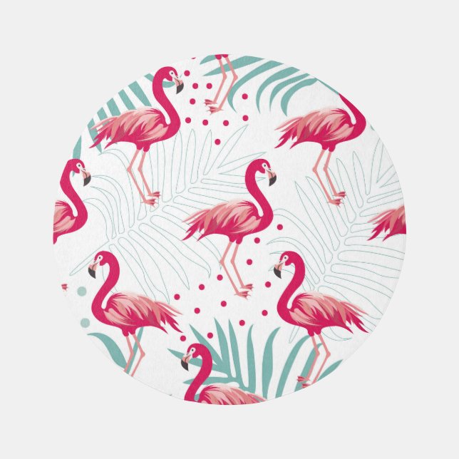 Tropical flamingo and leaves, summer pattern. rug (Front)