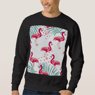 Tropical flamingo and leaves, summer pattern. sweatshirt