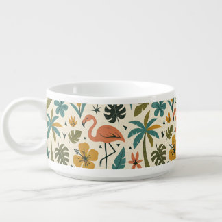 Tropical Flamingo and Palm Tree Pattern Bowl