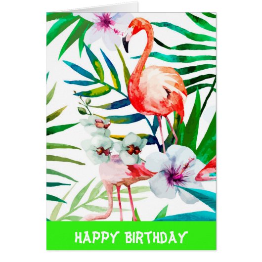 Tropical flamingo art cards (Front)