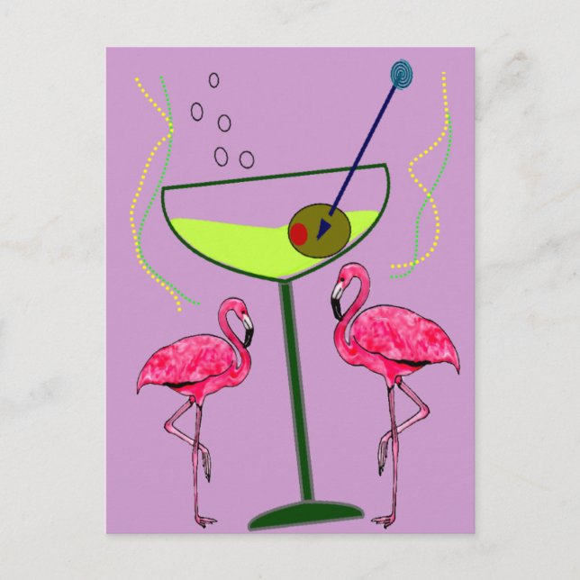 Tropical Flamingo Art Gifts Postcard (Front)