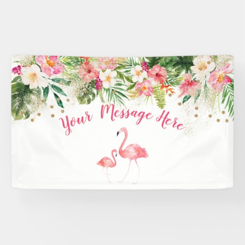 Tropical Flamingo Baby Shower Banner