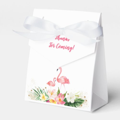 Tropical Flamingo Baby Shower Favor Boxes