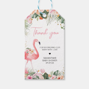 Tropical Flamingo Baby Shower Favor Tags