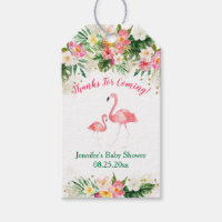 Tropical Flamingo Baby Shower Gift Tags