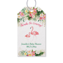 Tropical Flamingo Baby Shower Gift Tags