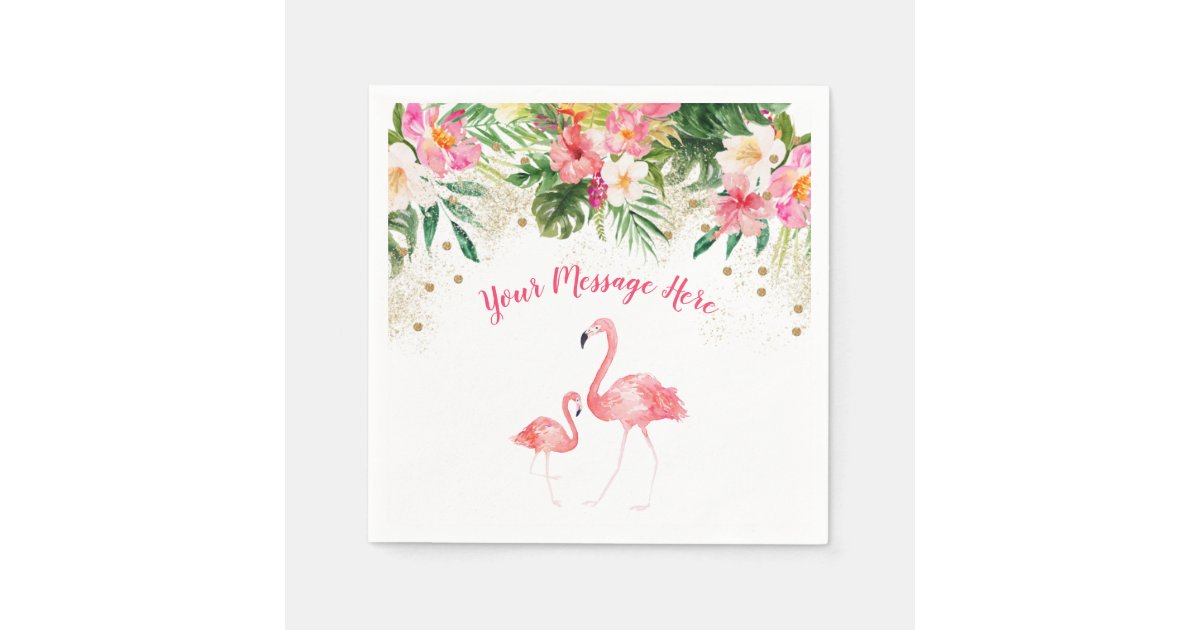 Tropical Flamingo Baby Shower Napkins | Zazzle