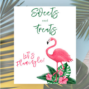 Tropical flamingo baby shower Sweets and treats Poster