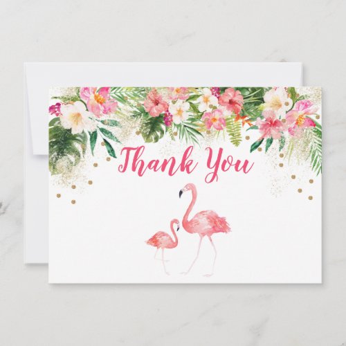 Tropical Flamingo Baby Shower Thank You