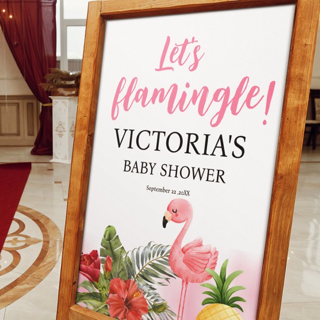 Tropical Flamingo Baby Shower Welcome Foam Board (Creator Uploaded)