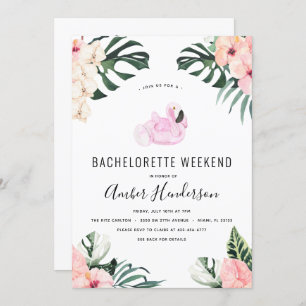 Tropical Flamingo Bachelorette Itinerary Invitation