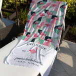 Tropical Flamingo Bachelorette Weekend Beach Towel<br><div class="desc">The perfect bachelorette towels for your "Flocked Up" party! Our flamingo bridal party beach towels are the perfect way for your crew to get all the attention everywhere you and your gals go! Add your custom wording to this design by using the "Edit this design template" boxes on the right...</div>
