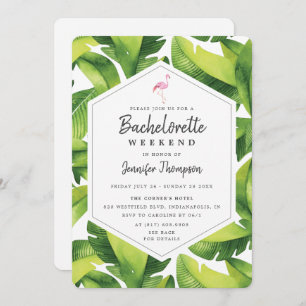 Tropical Flamingo Bachelorette Weekend Itinerary Invitation
