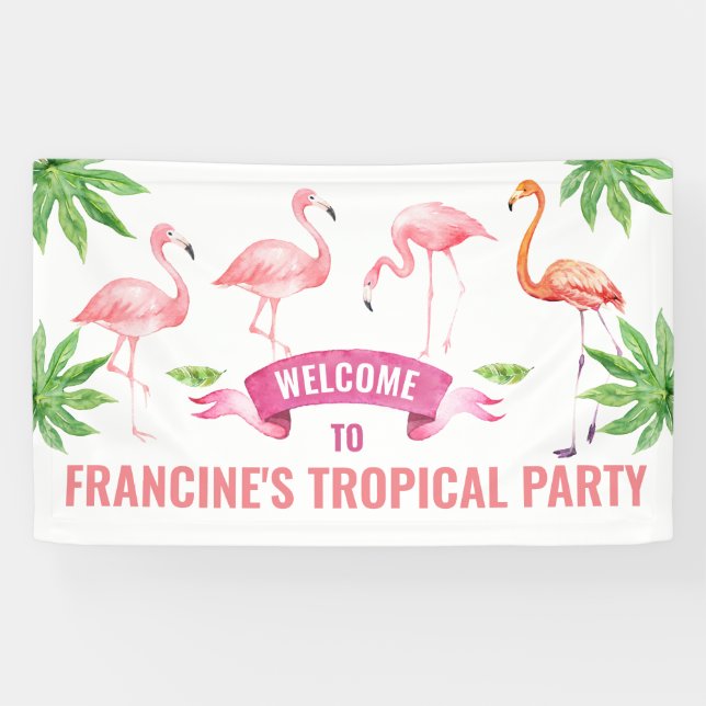 Tropical Flamingo Banner (Horizontal)