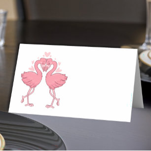 Tropical Flamingo Beach Pink Wedding Escort Place Card