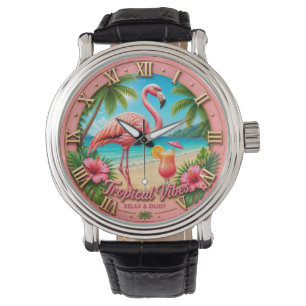 Tropical Flamingo Beach Summer Vacation Home Watch