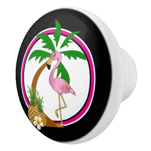 Tropical Flamingo Bird Ceramic Knob