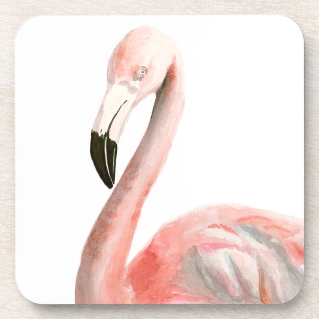 Tropical Flamingo Bird Drink Coaster (Front)