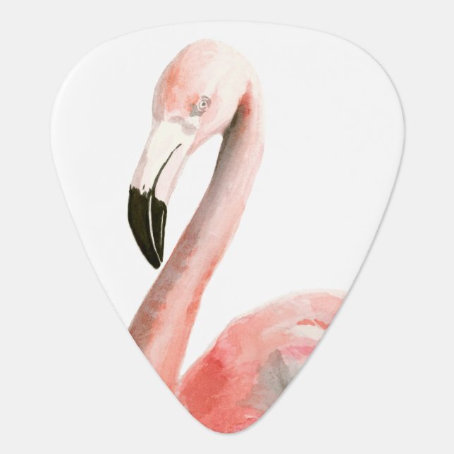 Tropical Flamingo Bird Guitar Pick (Front)