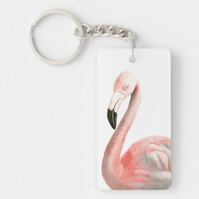 Tropical Flamingo Bird Keychain (Front)