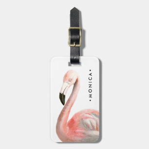 Tropical Flamingo Bird Luggage Tag