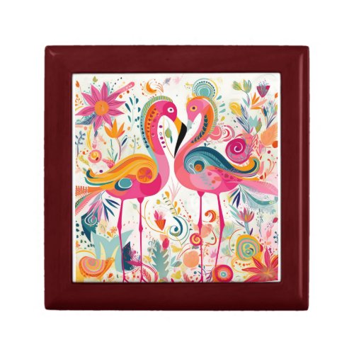 Tropical Flamingo Birthday Card Gift Box