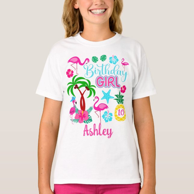 Tropical Flamingo Birthday Shirt (Front)