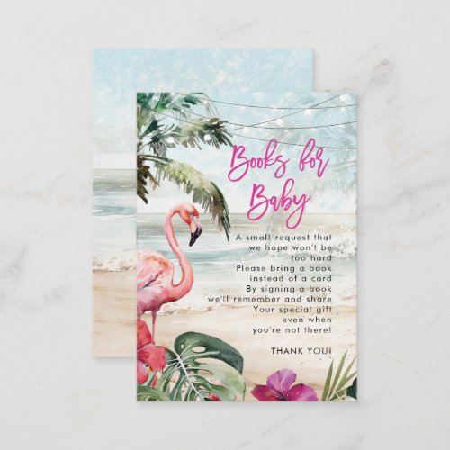 tropical flamingo books for baby request card
