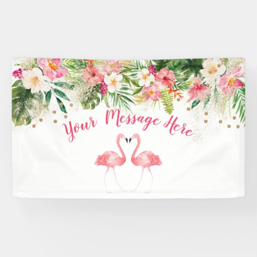 Tropical Flamingo Bridal Shower Banner
