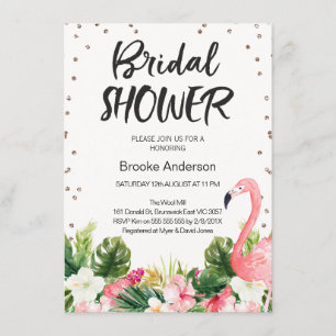 Tropical Flamingo Bridal Shower Invitation