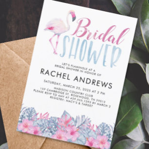 Tropical Flamingo Bridal Shower Invitation