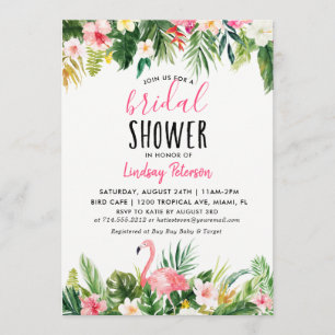 Tropical Flamingo Bridal Shower Invitation Card