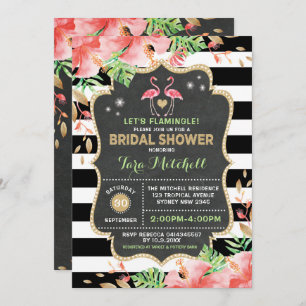 Tropical Flamingo Bridal Shower Luau Invitation