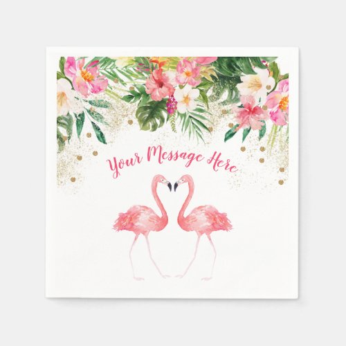 Tropical Flamingo Bridal Shower Napkins