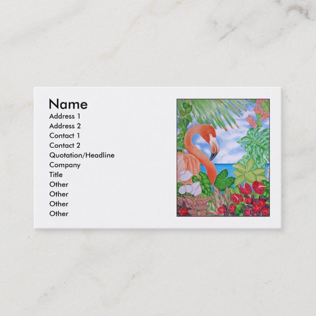 Tropical Flamingo Business Card (Front)