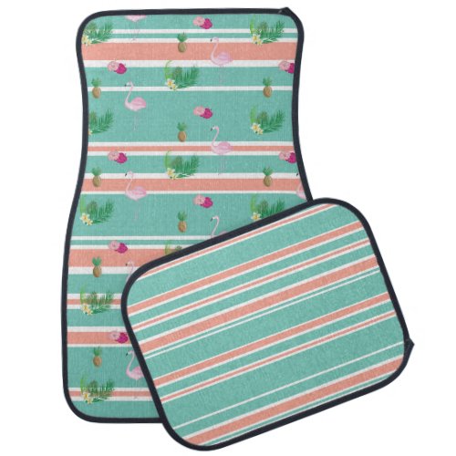 Tropical Flamingo Car Mat Set