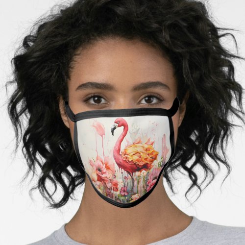 Tropical Flamingo Fantasy Paradise Bloom Face Mask
